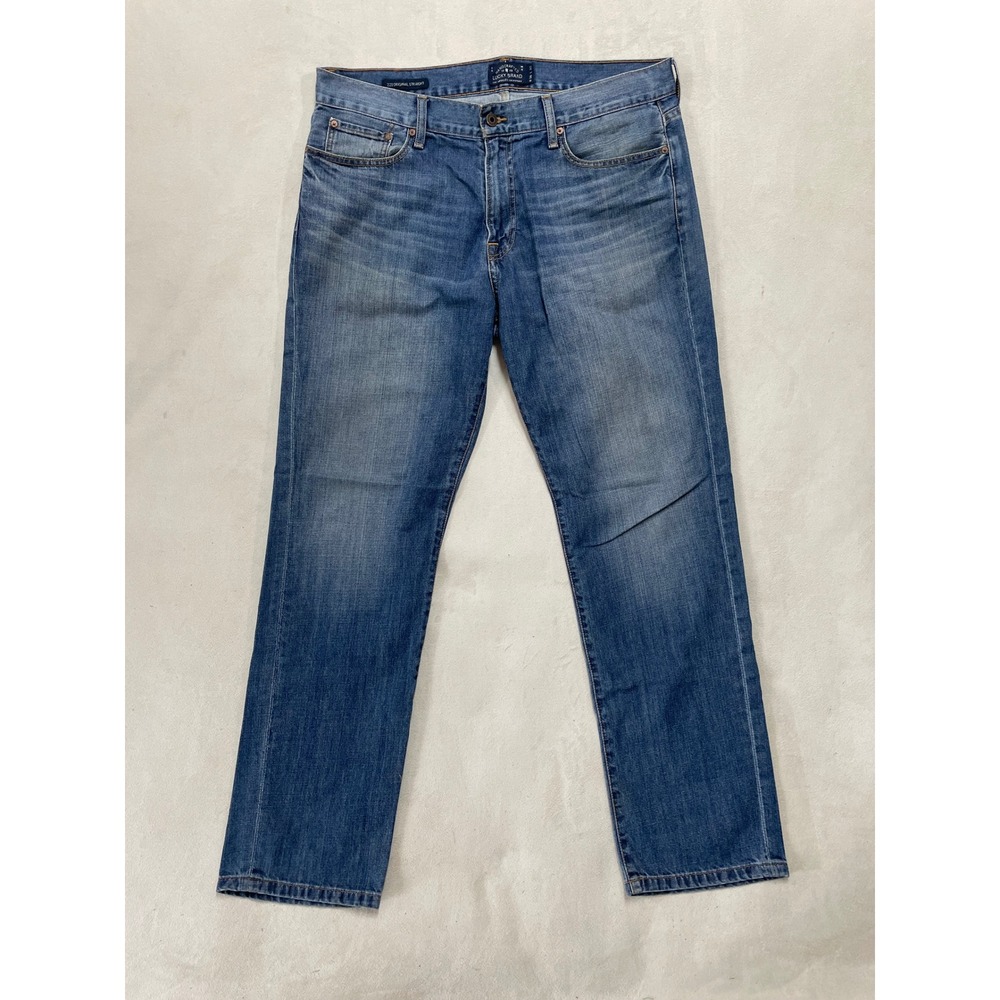 Lucky Brand 221 Original Straight Blue Jeans Mens 36x32 Medium Wash Denim